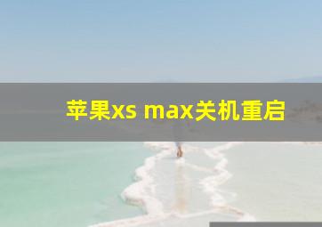 苹果xs max关机重启